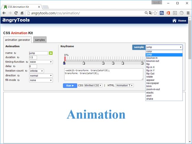 angryTools CSS Animation Kit 純 CSS 語法動態特效產生器
