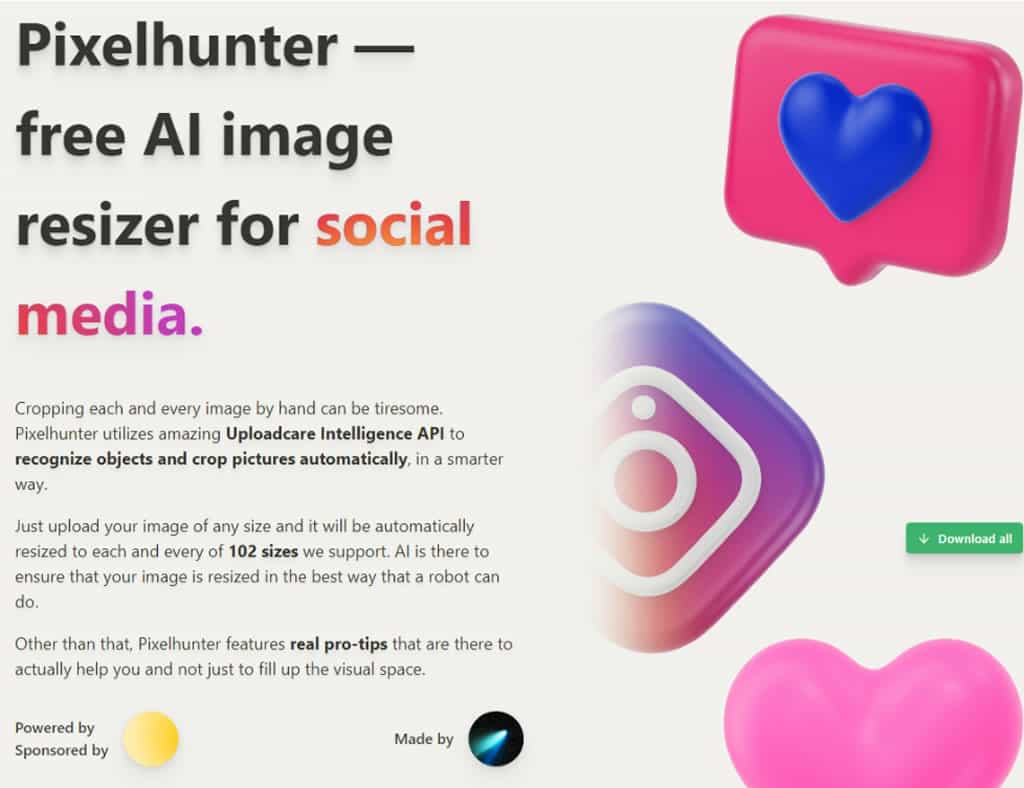 Pixelhunter：AI 自動裁切圖片，輕鬆讓圖片尺寸符合社群網站需求