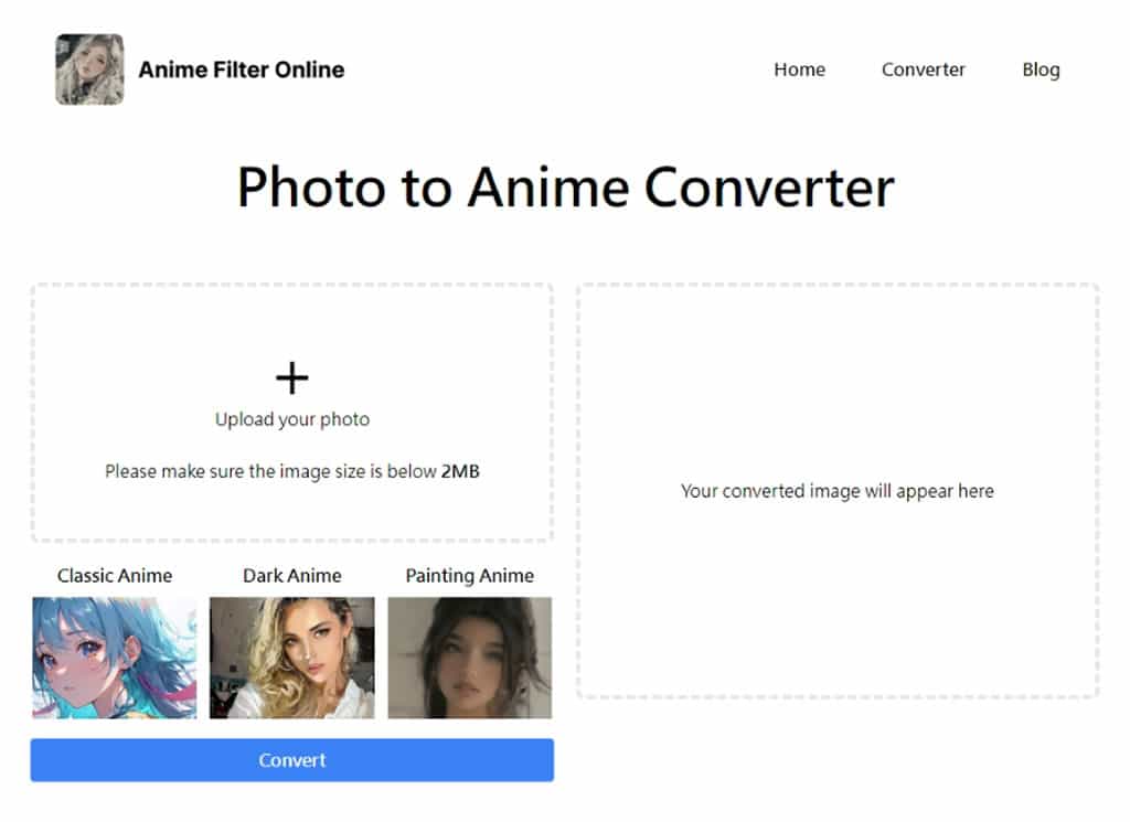 Anime Filter Online：線上免費用 AI 輕鬆製作動漫效果照片