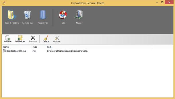 TweakNow SecureDelete 徹底刪除檔案，無法還原