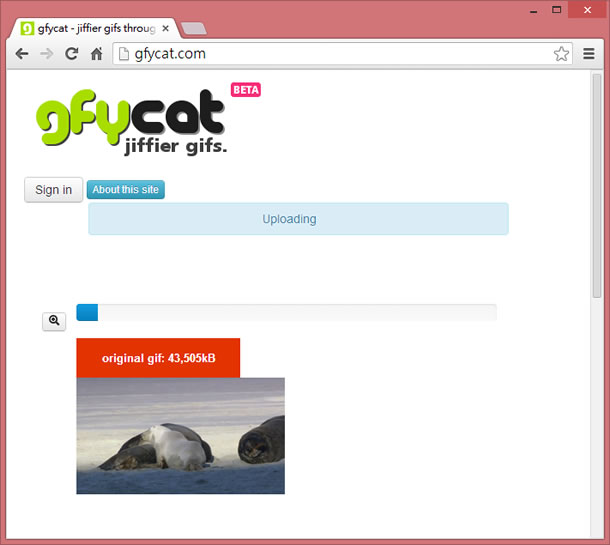 gfycat.com 把 GIF 動畫檔轉為 HTML5 影片的免費網頁服務