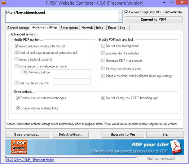 7-PDF Website Converter 將網頁轉成 PDF 文件，支援中文