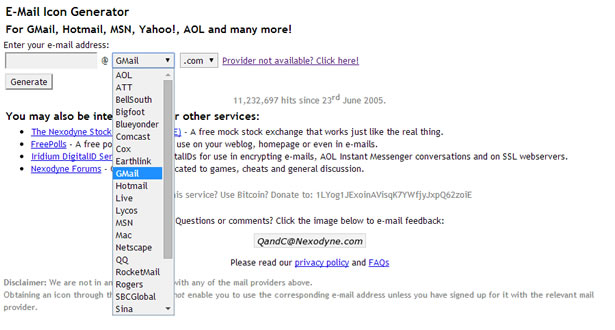 E-Mail Icon Generator 線上 EMail 貼紙產生器
