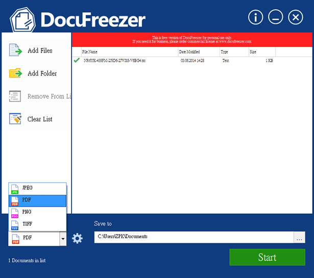 DocuFreezer 將 PDF文件轉成圖片檔或將Word、Excel、PowerPoint及文字檔轉成 PDF 檔