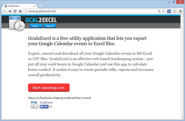 Gcal2Excel 線上將 Google 日曆匯出到 Excel 或 Google 雲端硬碟