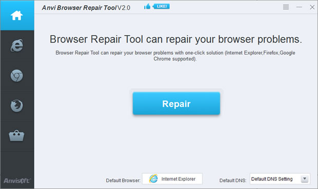 Anvi Browser Repair Tool 瀏覽器修復工具，支援 IE、 FireFox、Chrome