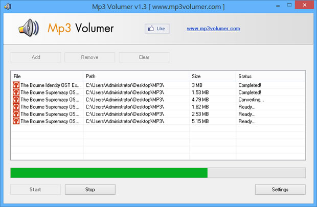 MP3 Volumer - MP3 音量、音質批量調整免費工具