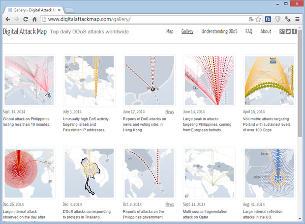 Digital Attack Map 即時顯示全球網路攻擊活動地圖