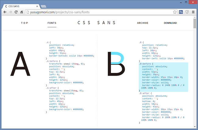 CSS SANS 利用 CSS 語法所打造的英文字型