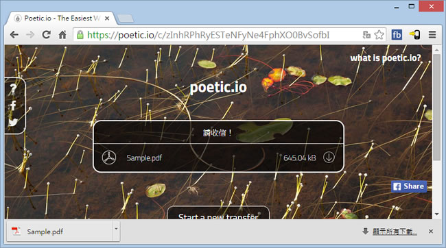 poetic.io 讓大檔案也可以很輕鬆的傳送