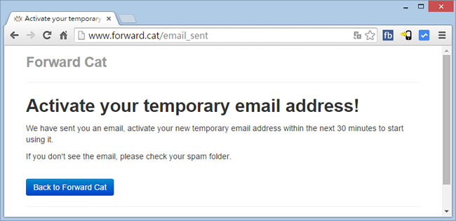 Forward Cat 可轉寄的臨時電子郵件信箱