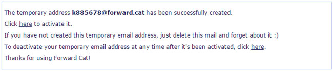 Forward Cat 可轉寄的臨時電子郵件信箱