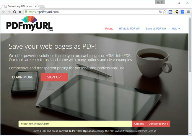 PDFMyUrl.com 線上將網頁轉成 PDF 檔並下載儲存