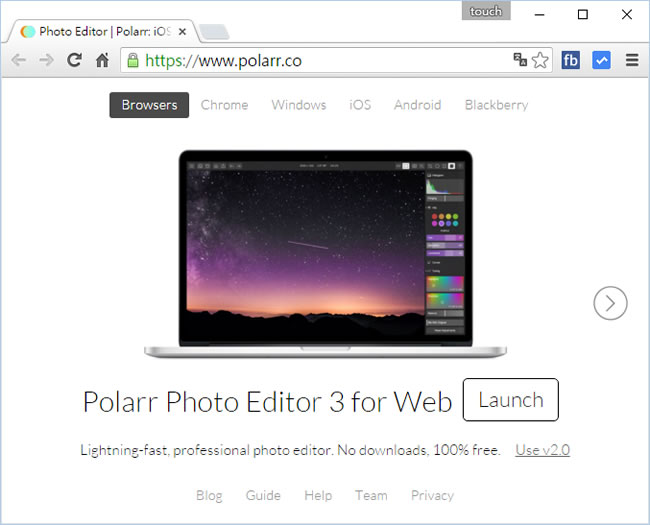 Polarr Photo Editor Web App 輕鬆在瀏覽器內編輯圖片