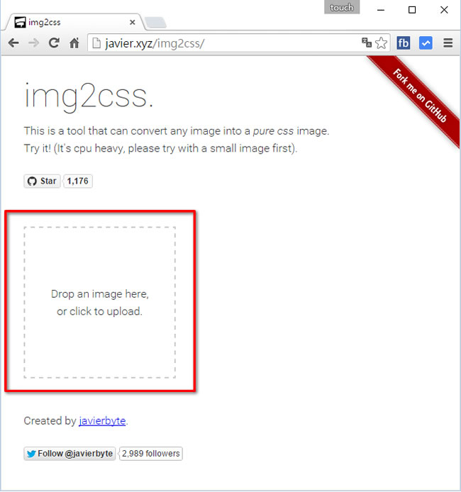 img2css 將圖片轉成 CSS 語法來呈現的產生器