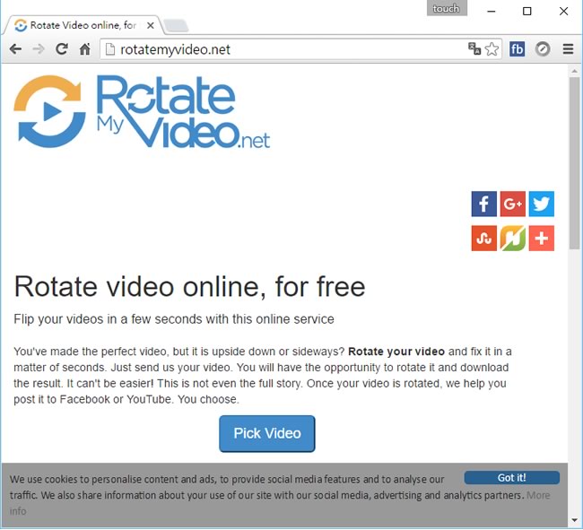 RotateMyVideo.net 線上解決影片方向不對的問題