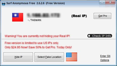 Surf Anonymous Free  隱藏上網瀏覽時所使用的真實 IP 位址
