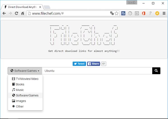 FileChef 直接搜尋可下載的檔案網址，節省時間