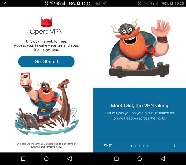 Opera Free VPN - Opera 單獨為 Android、iOS 推出免費的手機 VPN 應用