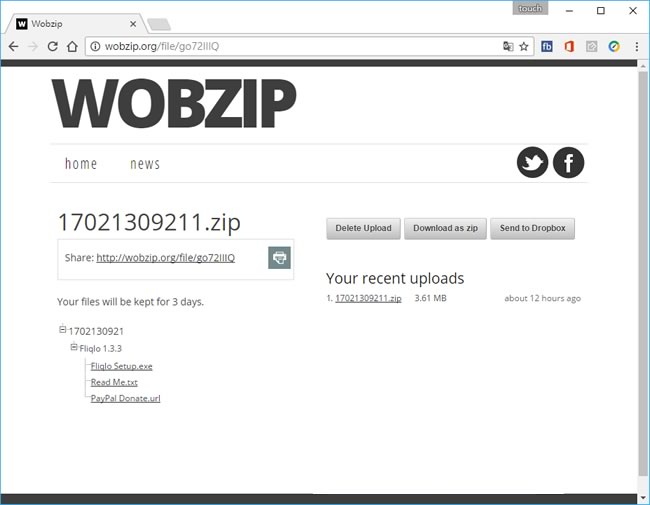 WobZIP 線上解壓縮服務，支援解壓縮的格式有 7z、ZIP、TAR、RAR、ISO、ARJ...等