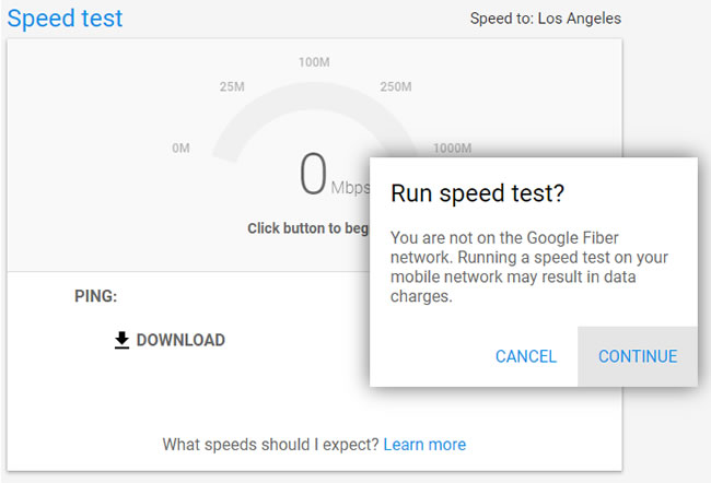 Google fiber - Google 推出的網路速度測試工具