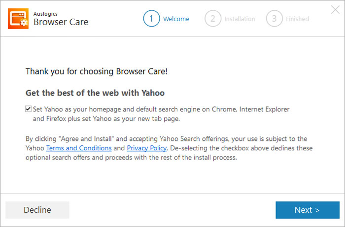 Auslogics Browser Care 移除瀏覽器惡意插件，還原預設值