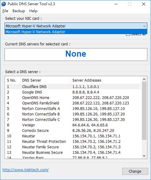 Public DNS Server Tool 快速切換 DNS 伺服器設定值(免安裝)