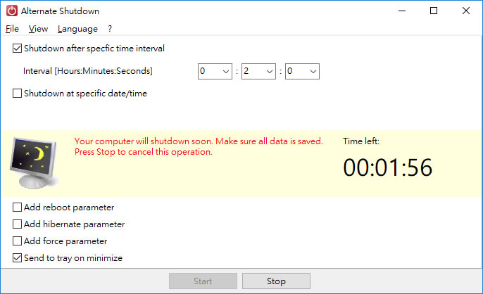 Alternate Shutdown 讓電腦可以在自訂的日期時間自動關機或重新開機
