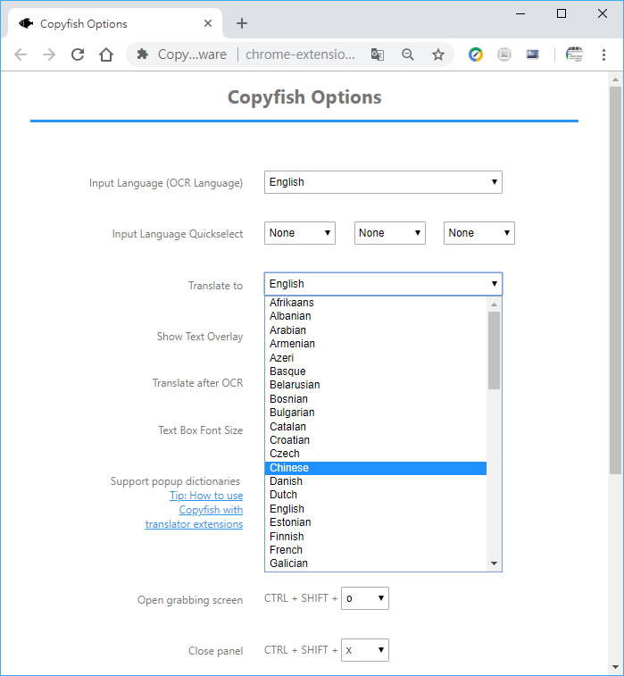 Copyfish 輕鬆翻譯網頁與圖片上的文字 - Chrome 瀏覽器擴充功能