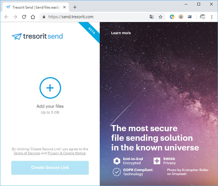 Tresorit Send 助你一次傳送高達 5GB的檔案
