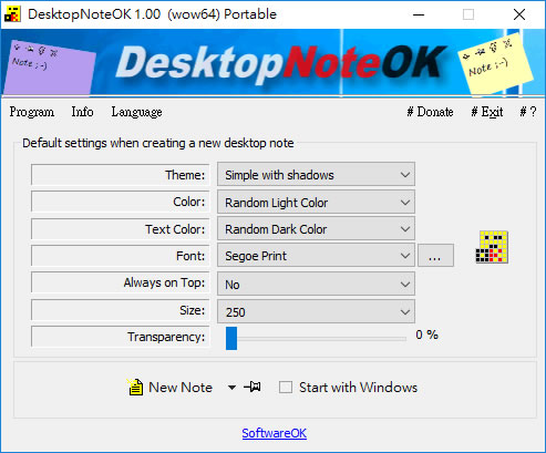 DesktopNoteOK 使用簡單的桌面便利貼