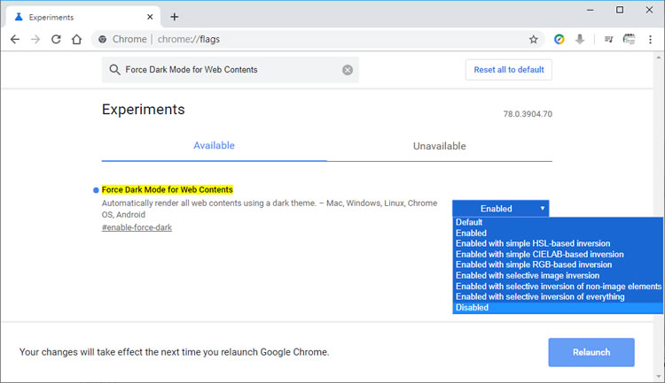 如何在 Google Chrome 瀏覽器中強制所有網站都使用暗黑模式？