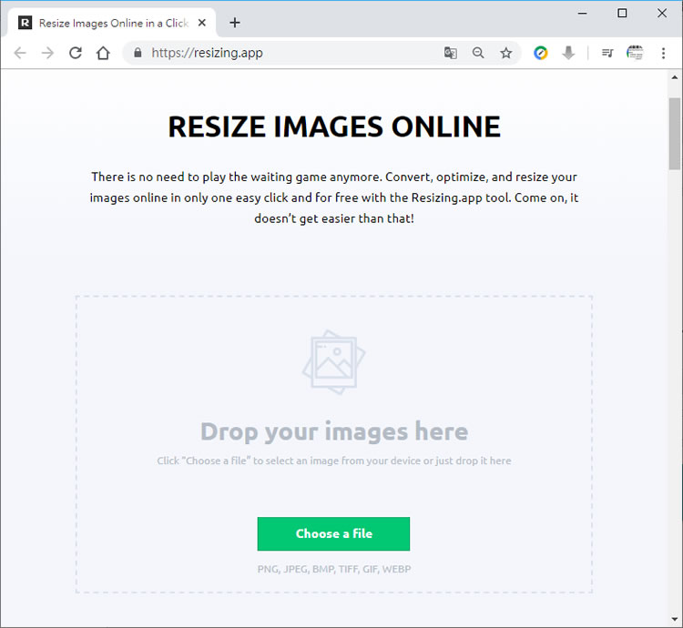 Resize Images Online 線上調整圖片尺寸大小並做最佳化