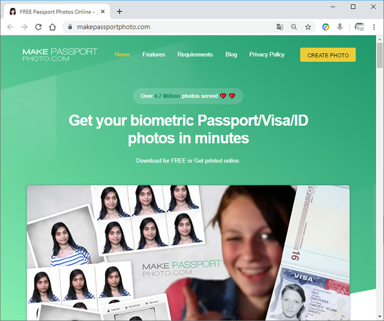 上 Make Passport Photo 網站，自己動手做證件照