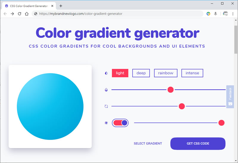 Color gradient generator 漸層色彩 CSS 語法產生器