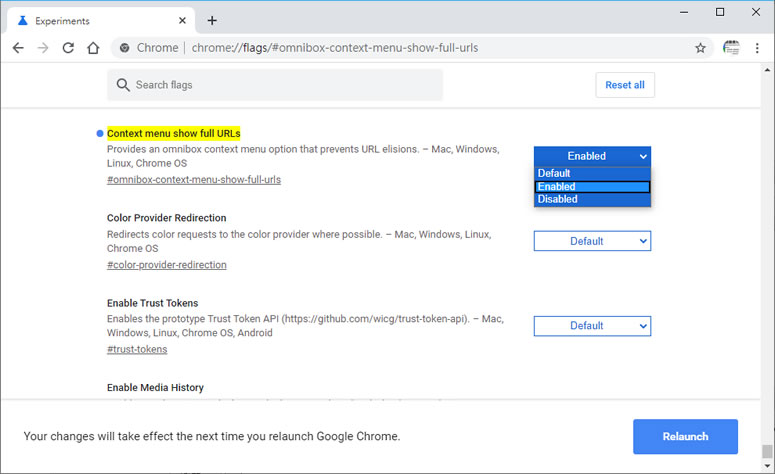 如何讓 Chrome 瀏覽器可切換是否顯示完整網址？