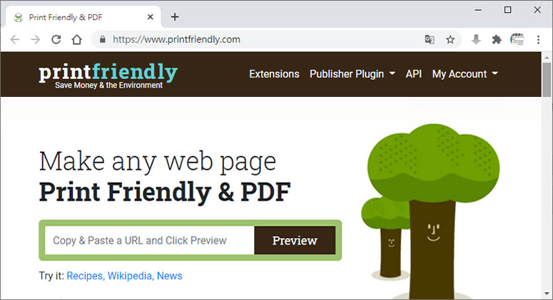 PrintFriendly 將網頁不想要的內容刪除再轉印成 PDF
