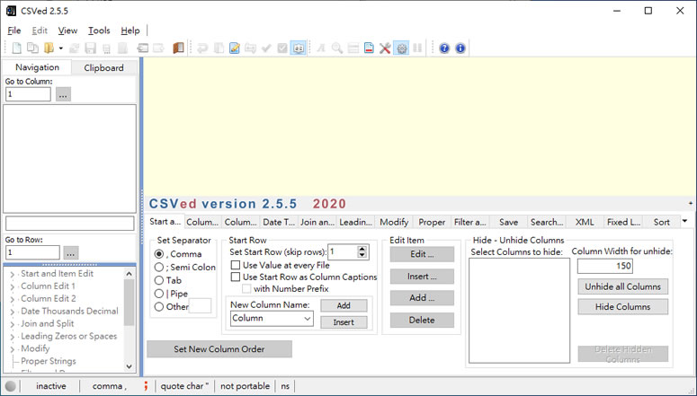 CSVed 免費 CSV 檔案編輯檢視軟體(免安裝版)