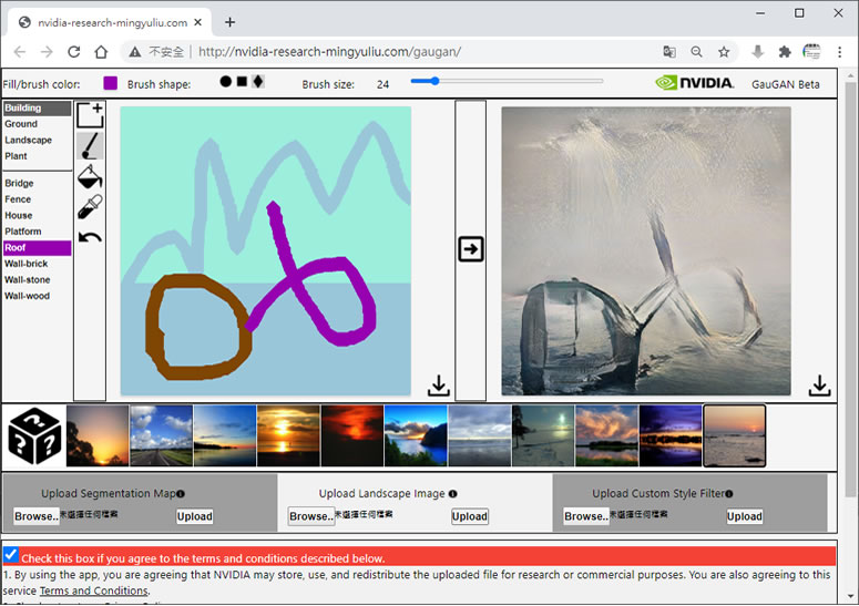 NVIDIA GauGAN 將塗鴉轉換為逼真圖像的免費 Web 應用