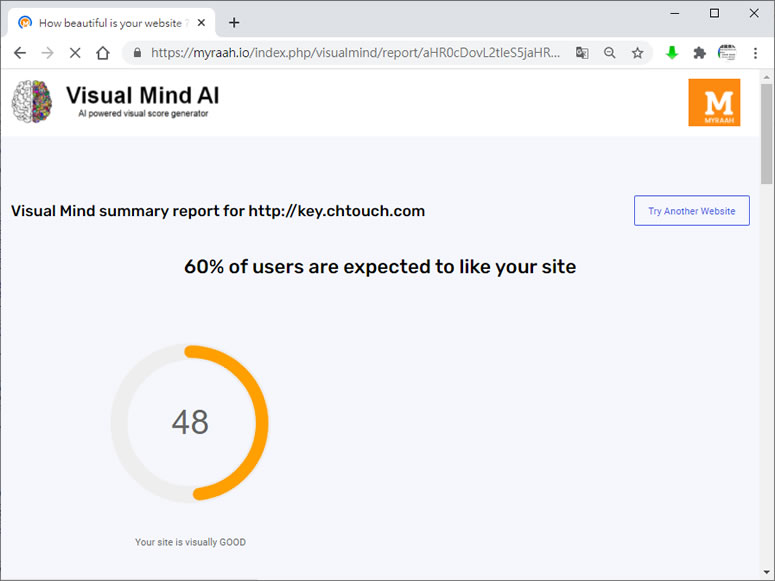 Visual Mind AI 透過 AI 幫網站外觀視覺項目評分，了解網站吸引力