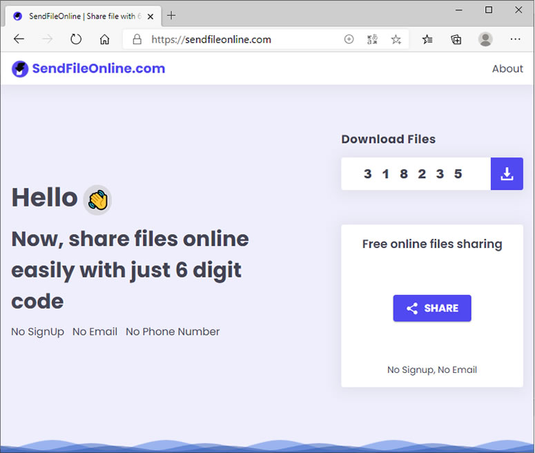 SendFileOnline 輸入正確的 6位數字才可以下載的線上檔案傳送免費服務