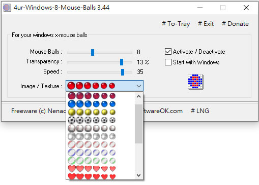 4ur Windows 8 Mouse Balls 讓滑鼠指標拖出圓形樣式尾巴