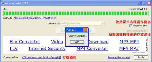 vixy converter Youtube影片轉檔﹝AVI、MOV、MP4、MP3、3GP﹞及下載