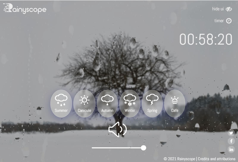 Rainyscope 來聽聽不同季節的降雨聲吧！