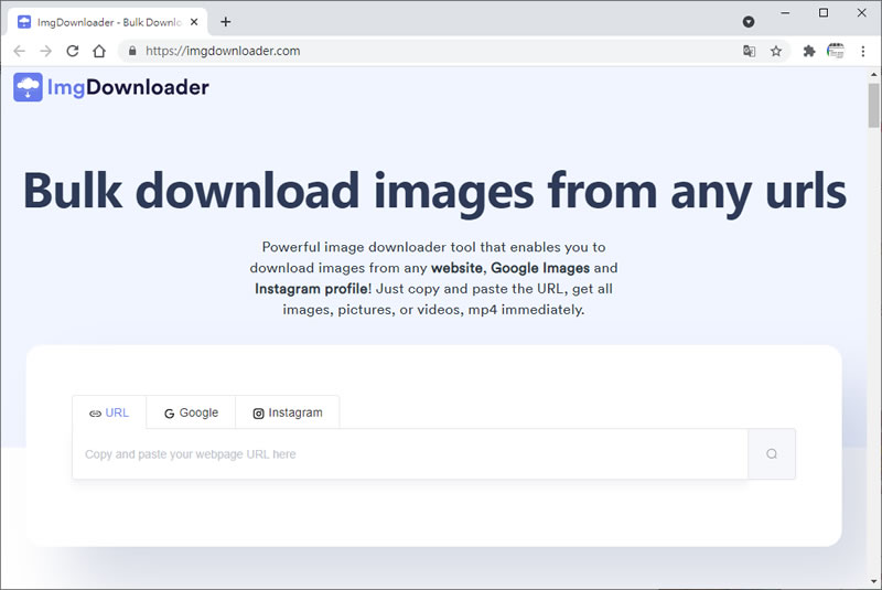 ImgDownloader 貼上網址就可以批次下載網頁內的圖片影片