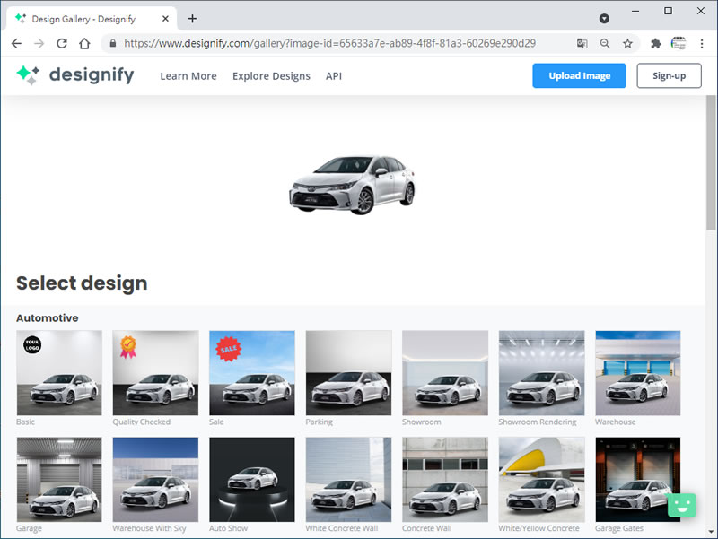 designify 將圖片去背景與場景合成融合為一體的線上免費服務