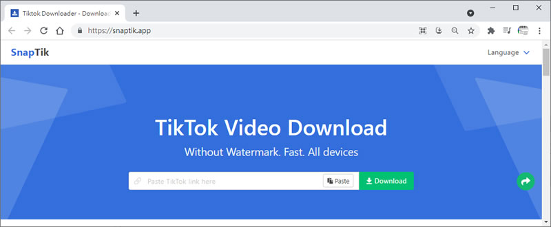 Snap Tik 免費的 TikTok 影片下載服務
