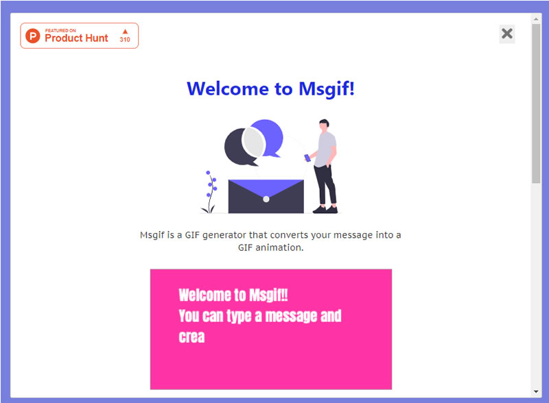 Msgif 線上製作以逐字輸入過程的 GIF 動畫