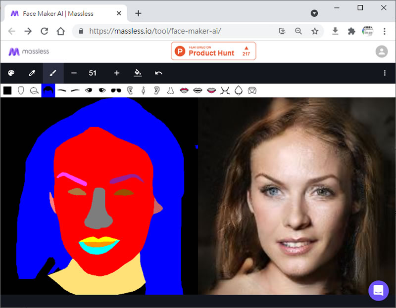 Face Maker AI 透過草圖轉換成真實人臉