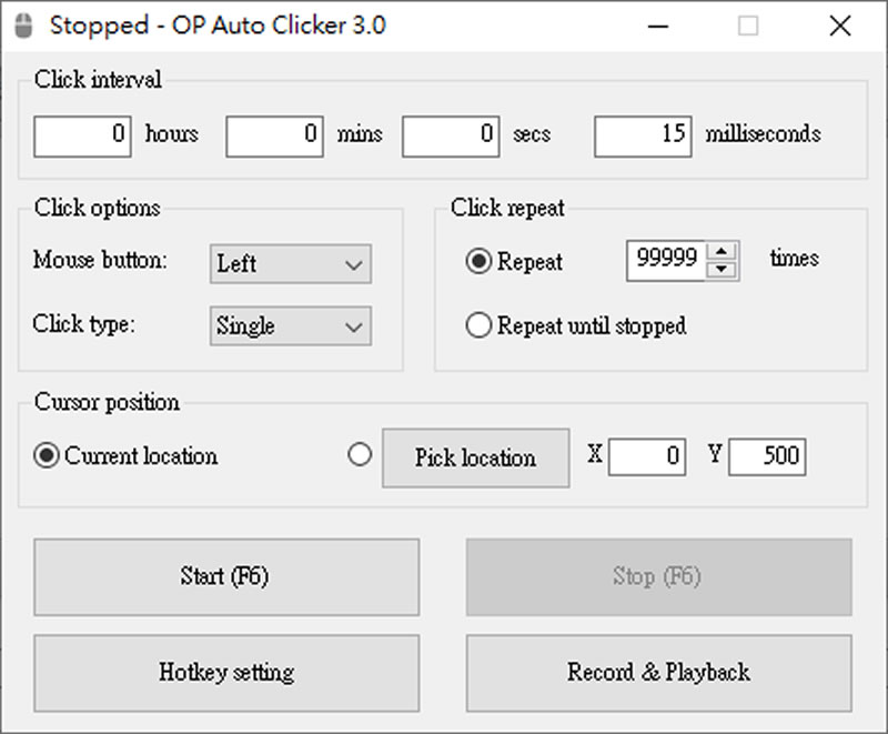 AutoClicker 免費的滑鼠連點程式